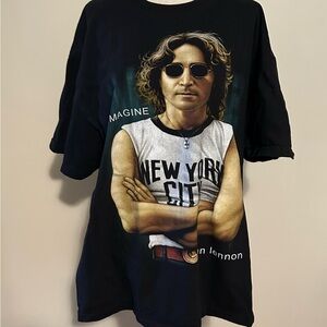 Vintage 1990s Black Short Sleeve John Lennon Tee